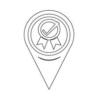 Icono de mapa puntero certificado vector