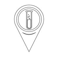 Map Pointer Lab Tube Icon vector