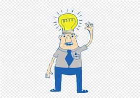 Cartoon man thinking style illustration vector