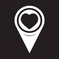 Map Pointer Heart Icon vector