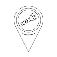 Map Pointer Flashlight Icon vector