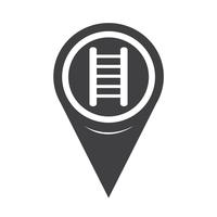 Map Pointer Ladder Icon vector