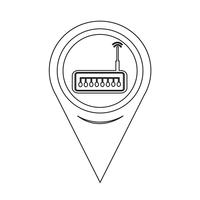 Map Pointer Router Icon vector