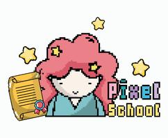 Pixel School Art vector