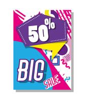 Big sale poster memphis tyle vector