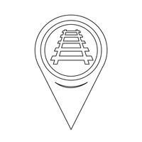 Map Pointer Railway Track Icon vector