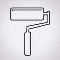 paint roller icon vector