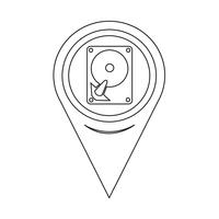 Map Pointer Hard disc icon vector