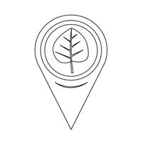 Map Pointer Leaf Icon vector