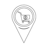 Map Pointer Shopping Cart Icon