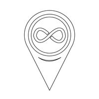 Map Pointer infinity symbol icon