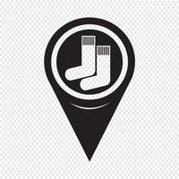 Map Pointer Sock Icon vector