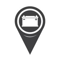 Icono de batería de coche puntero de mapa