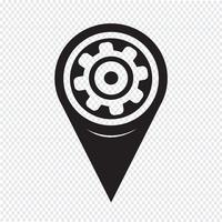 Map Pointer Gear icon vector