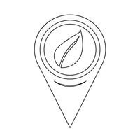 Map Pointer Leaf Icon vector