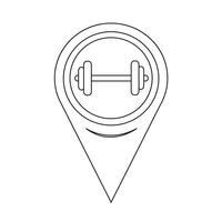 Map Pointer Dumbbell Icon vector