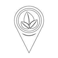 Map Pointer Leaf Icon vector