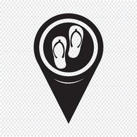 Map Pointer Slippers Icon