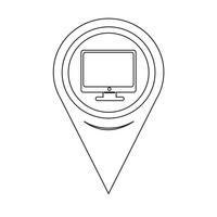 Map Pointer pc monitor icon vector