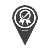 Map Pointer Certified Icon vector
