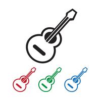 icono de guitarra acústica vector