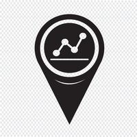 Map Pointer Graph Icon vector