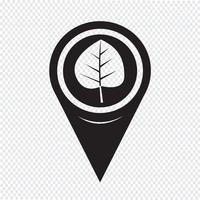 Map Pointer Leaf Icon vector