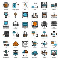 icono de esquema lleno de computadora vector