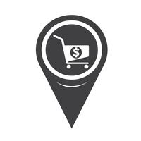 Map Pointer Shopping Cart Icon vector