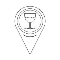 Map Pointer Glass Drink Icon vector