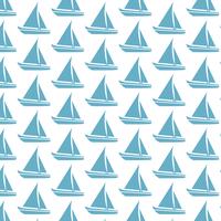 Sailing boat pattern background vector