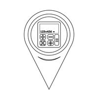 Icono de calculadora de puntero de mapa vector