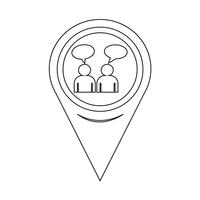 Map Pointer People Talk Icon vector