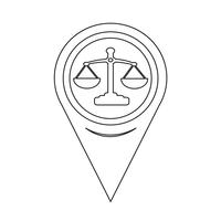 Map Pointer Scales Of Justice Icon vector