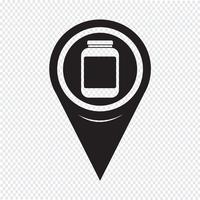 Map Pointer Jar Icon vector