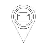 Icono de batería de coche puntero de mapa