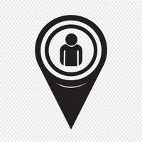 Icono de persona puntero del mapa vector
