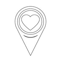 Map Pointer Heart Icon vector