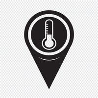 Map Pointer Thermometer Icon vector