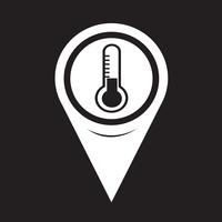 Icono de termómetro de puntero de mapa vector