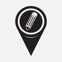 Map Pointer Pencil Icon vector