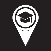 Mapa puntero icono de tapa de graduación vector