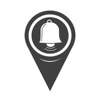 Map Pointer Bell Icon vector