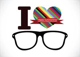 i love summer with sunglasses illustration  vector