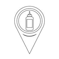 Map Pointer Ketchup Icon vector