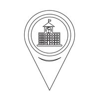 Map Pointer School Building Icon vector