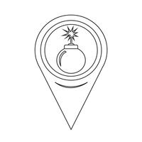 Map Pointer Bomb Icon vector