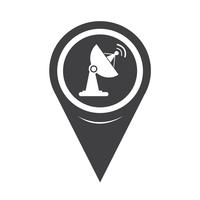 Map Pointer Satellite Dish Icon vector