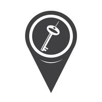 Map Pointer Key Icon vector