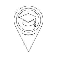 Map Pointer Graduation Cap Icon vector